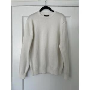 Beams Plus Japan White Cotton Sweater Jumper Men Medium